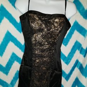 bebe black and gold Lace dress Size M